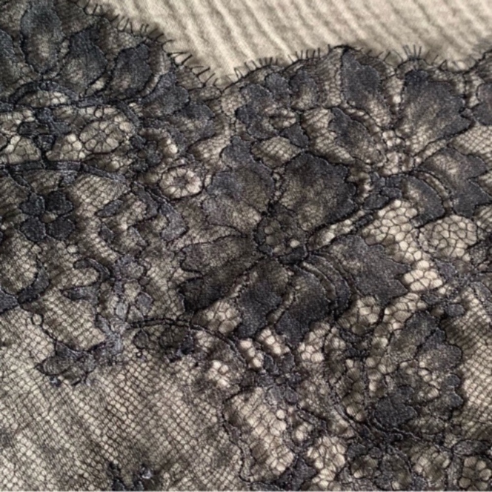 Madewell Silk Lace-Inset Little Black Dress - Picture 9 of 10